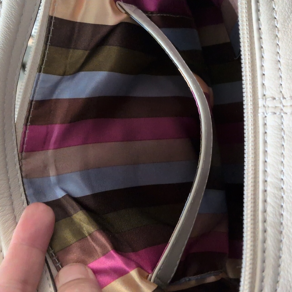 Tignanello Cream Bag With Multicolor Lining - Picture 7 of 11